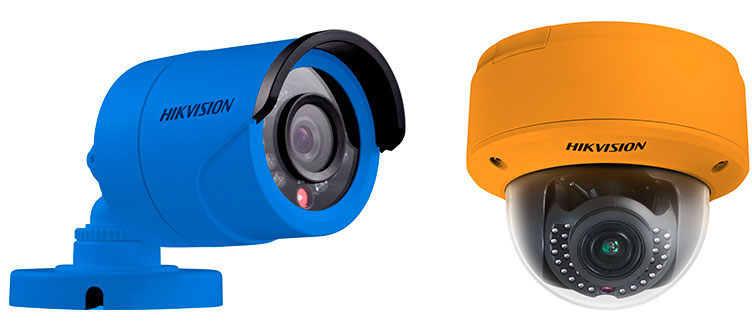 Камеры видеонаблюдения в цветных корпусах